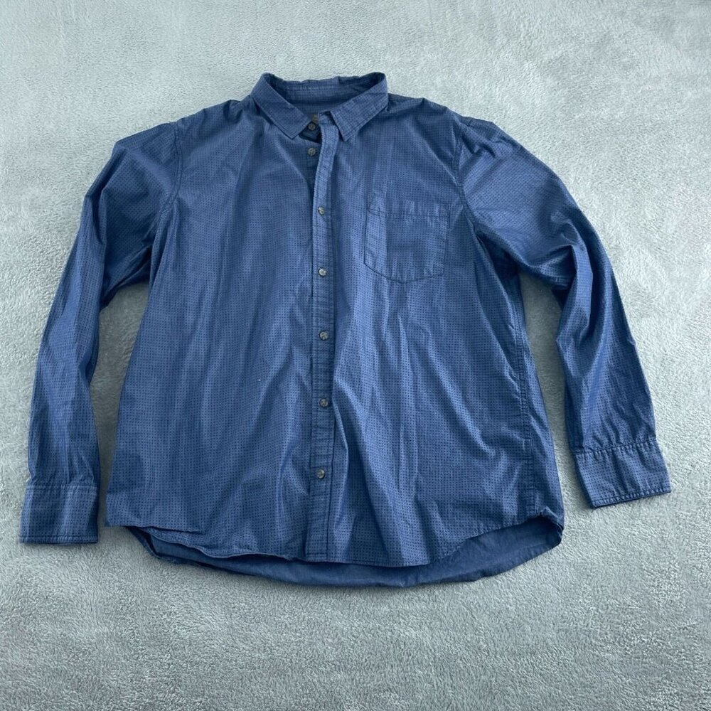 Wallin & Bros. Mens Blue Long Sleeve Button-Up Shirt 2XL 100% Cotton Casual 3002